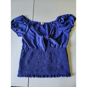 Blue Leopard Brand Blouse Womens 3x Blue‎